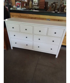 COMMODE BOIS BLANC 8 TIROIRS 