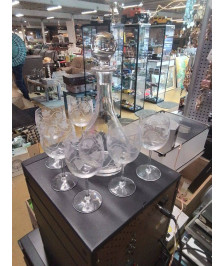 CARAFE + 6 VERRES CRISTAL 