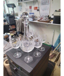 CARAFE + 6 VERRES CRISTAL 