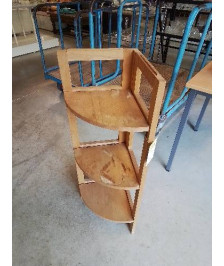 ÉTAGÈRE D’ANGLE PLIANTE BOIS CLAIR 3 NIVEAUX 