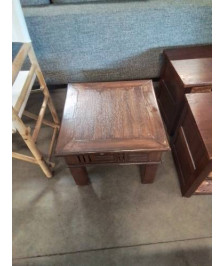 TABLE BASSE CARRÉ BOIS EXOTIQUE AJOURÉ 