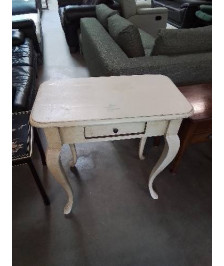 CONSOLE RECTANGULAIRE PIEDS GALBÉS 1 TIROIR BOIS ÉCRU 1 TIROIR