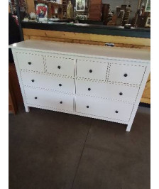 COMMODE BOIS BLANC 8 TIROIRS 