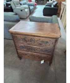 COMMODE BOIS MOULURÉ 3 TIROIRS STYLE LOUIS XV