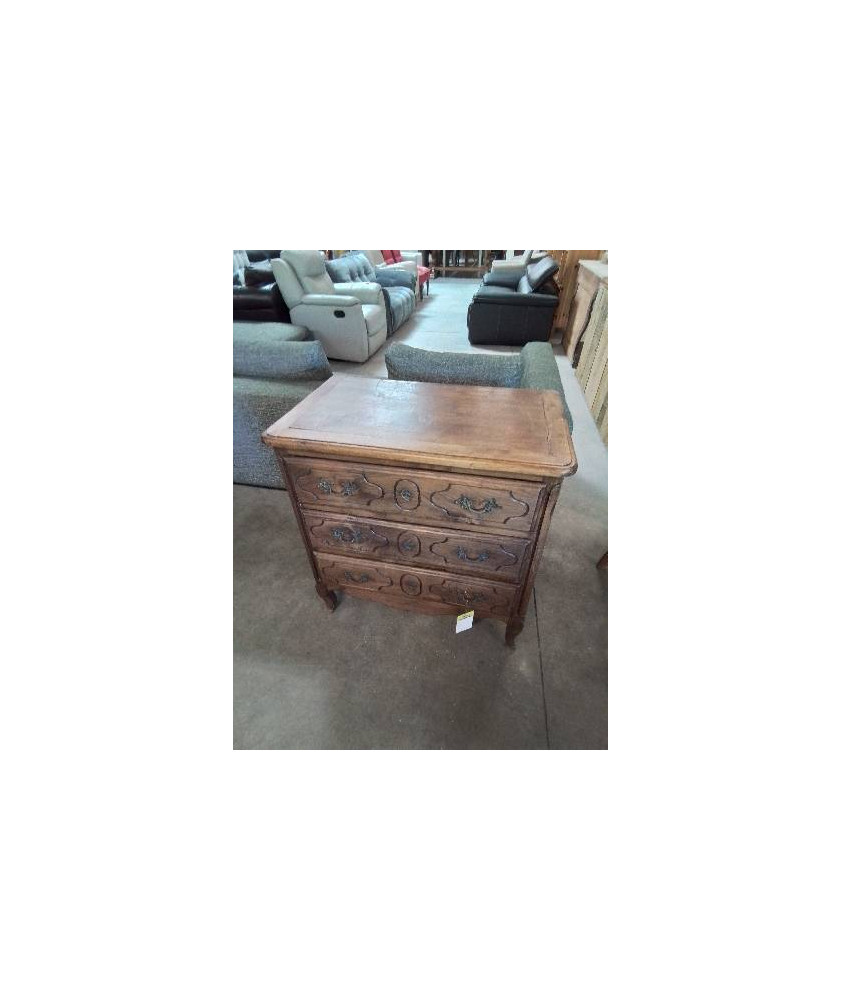COMMODE BOIS MOULURÉ 3 TIROIRS STYLE LOUIS XV