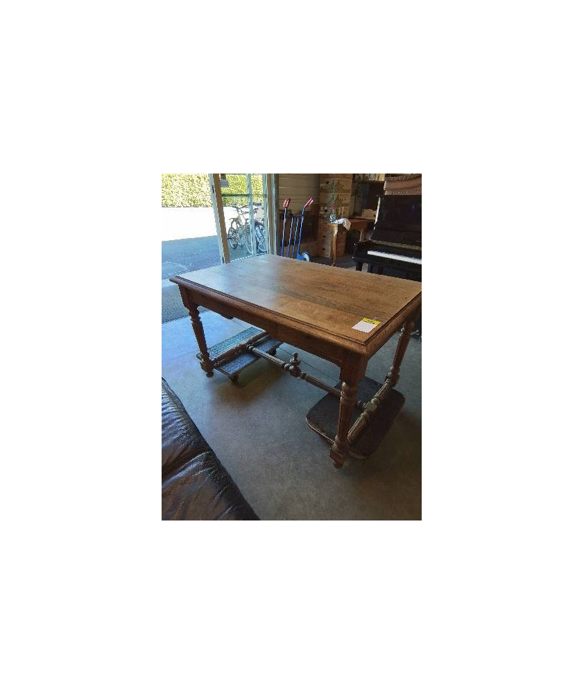 BUREAU RECTANGULAIRE A ENTRETOISE CHÊNE CLAIR 2 TIROIRS 