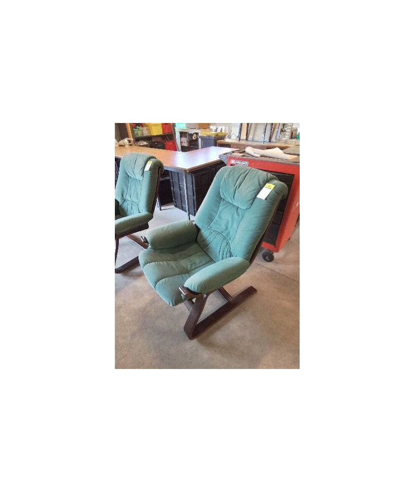 FAUTEUIL BOIS ASSISE TISSU VERT