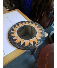 MIROIR ROND MOSAÏQUE SOLEIL