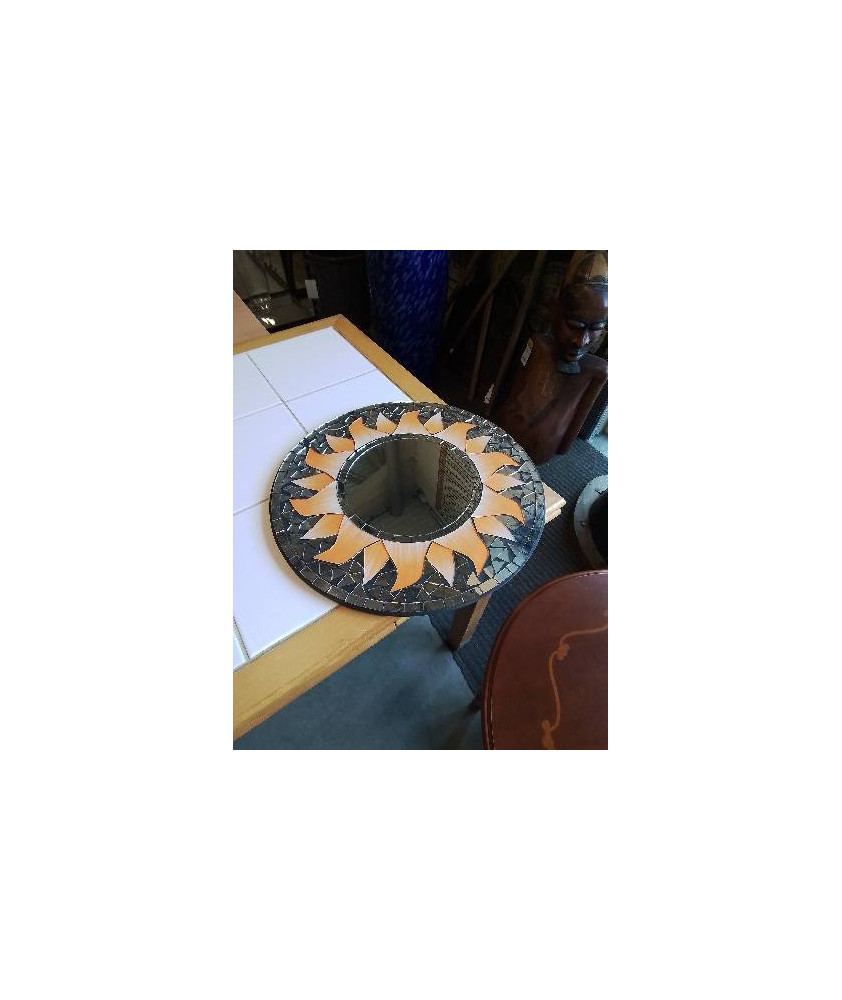 MIROIR ROND MOSAÏQUE SOLEIL