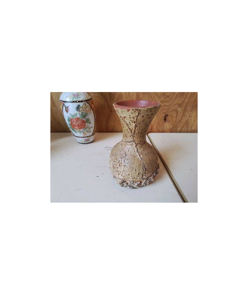 VASE EN GRES ET LIÈGE 