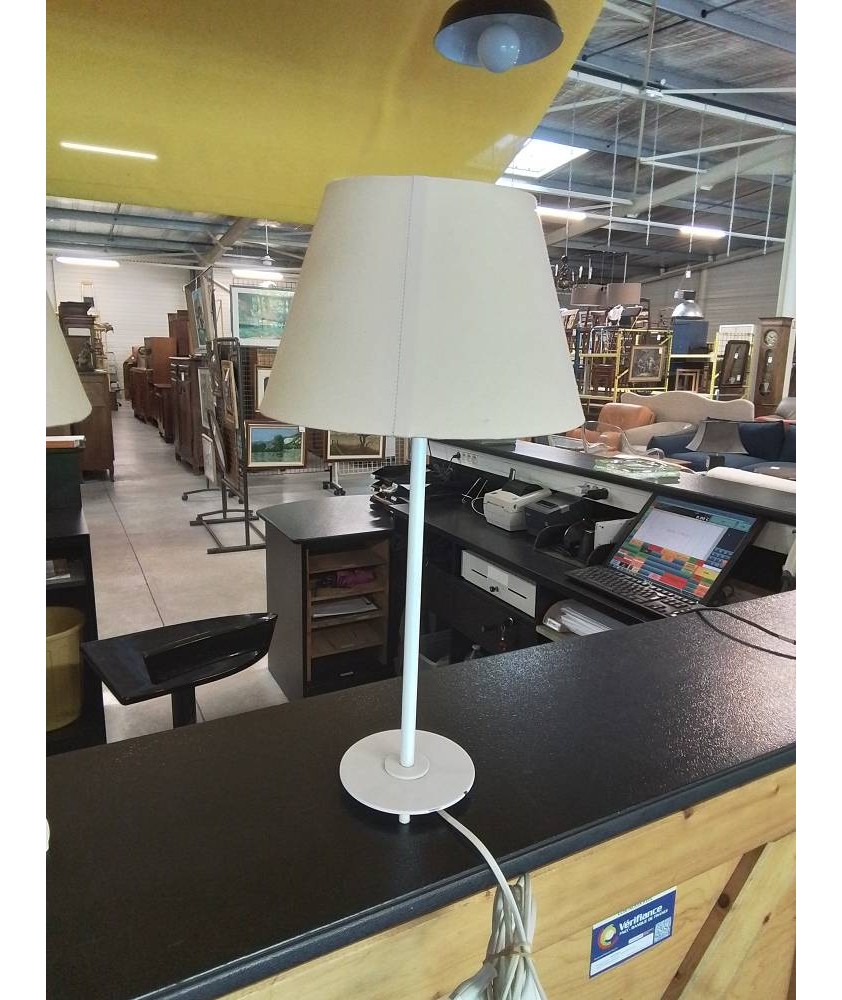 LAMPE COLONNE MÉTAL BLANC AJ JAUNE