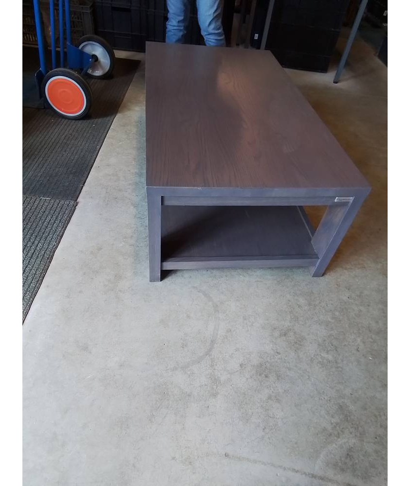 TABLE BASSE BOIS TAUPE 2 PLATEAUX ERNEST MENARD