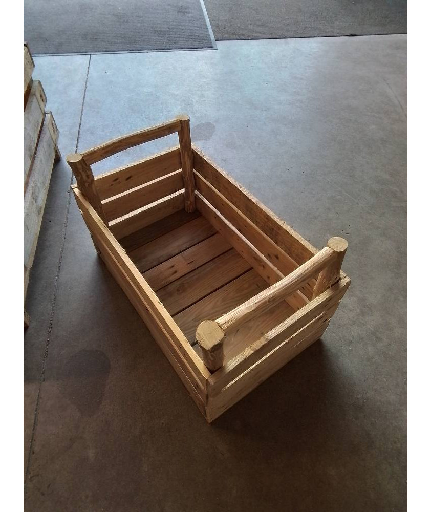 CAISSE RECTANGULAIRE BOIS CLAIR 2 POIGNÉES 
