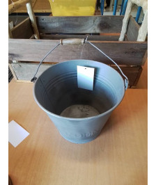 SEAU MÉTAL ANSE BOIS 