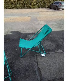 TRANSAT PLIANT MÉTAL ET TOILE BLEU