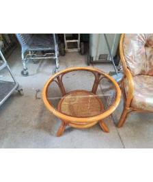 TABLE BASSE RONDE ROTIN 
