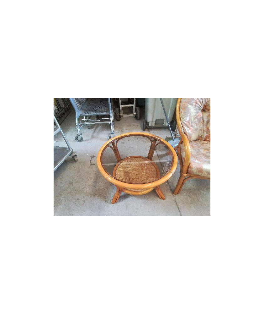 TABLE BASSE RONDE ROTIN 