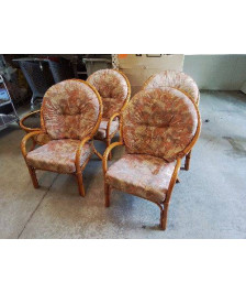 FAUTEUIL ROTIN ASSISE MOTIF FLORAL 