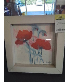 TABLEAU COQUELICOTS CADRE BLANC 