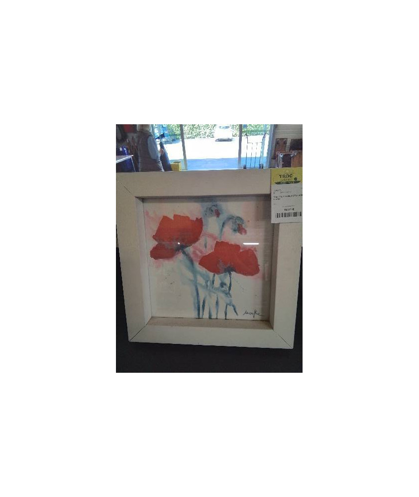 TABLEAU COQUELICOTS CADRE BLANC 