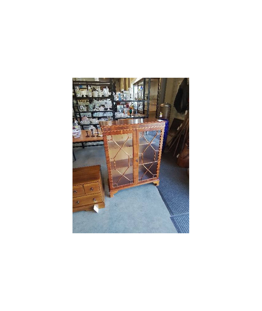 VITRINE ANGLAISE BOIS CLAIR 2 PORTES 