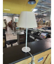 LAMPE COLONNE MÉTAL BLANC AJ JAUNE