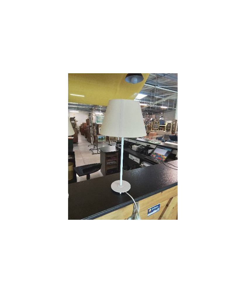 LAMPE COLONNE MÉTAL BLANC AJ JAUNE
