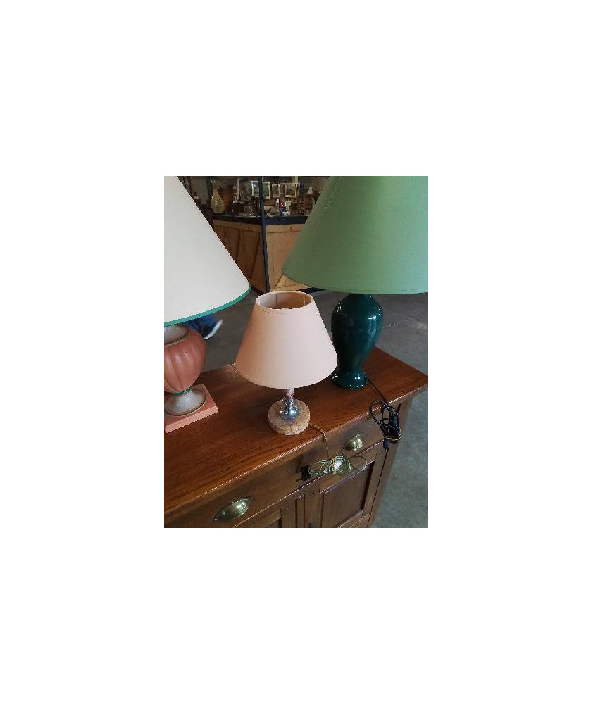 LAMPE COLONNE MARBRE ET MÉTAL AJ ORANGE 