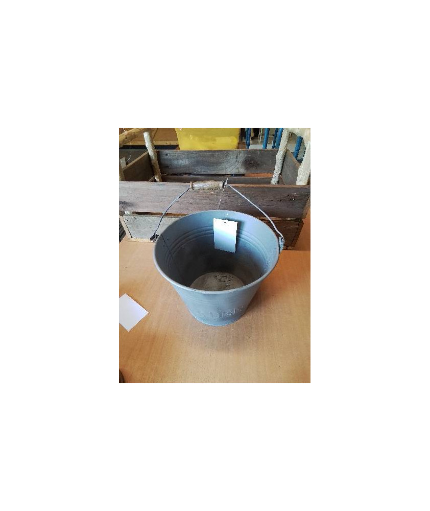 SEAU MÉTAL ANSE BOIS 