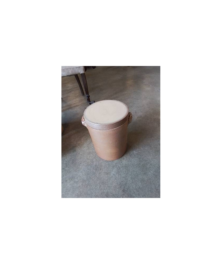 POT A SALER A OREILLES AVEC COUVERCLE GRÈS VERNISSÉ 31’5CM 