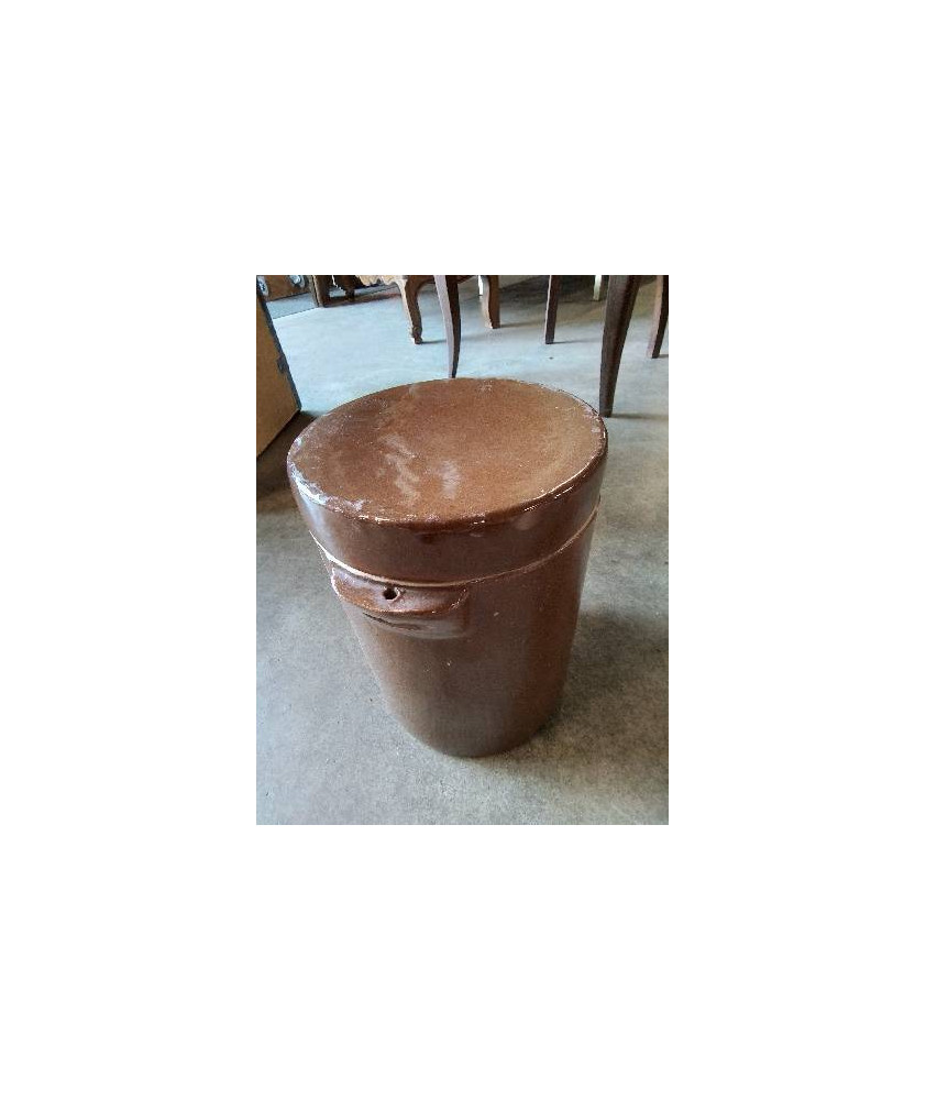 POT A SALER AVEC COUVERCLE GRÈS VERNISSÉ 26CM