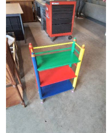 ÉTAGÈRE CRAYONS BOIS COLORÉ PIERRE SALA ANNÉES 80