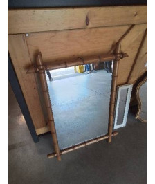 MIROIR RECTANGULAIRE FAUX BAMBOU FIN XIXE 