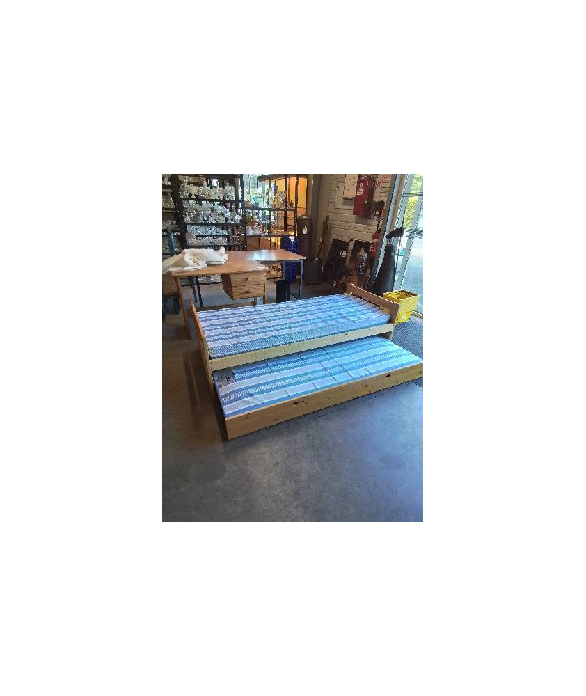 LIT GIGOGNES PIN 2 MATELAS LATEX 2X80X190CM