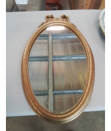 MIROIR OVALE DORÉ STYLE LOUIS XVI 