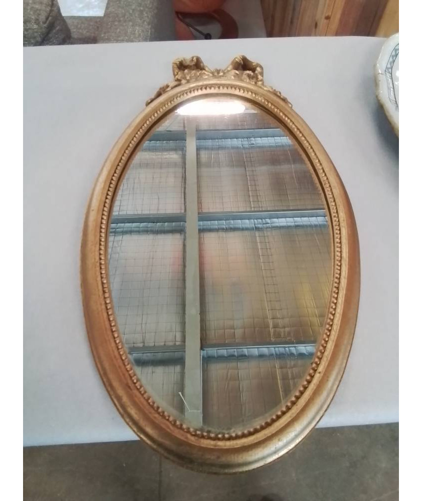MIROIR OVALE DORÉ STYLE LOUIS XVI 