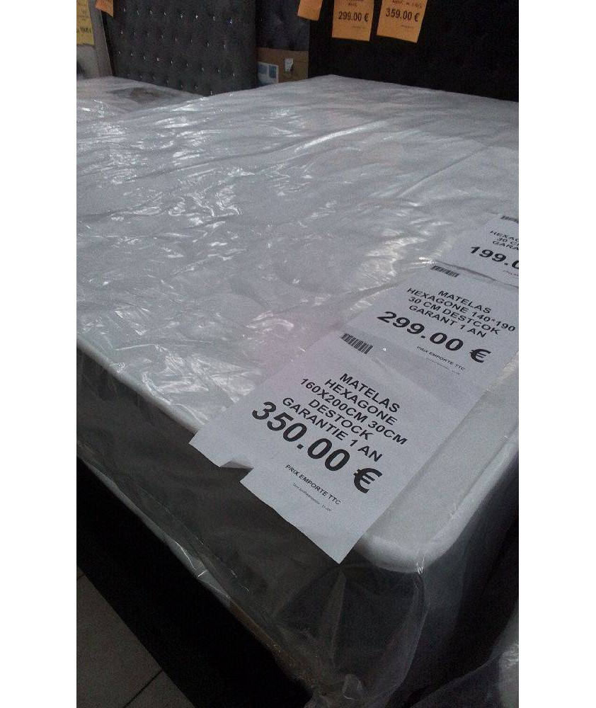 MATELAS HEXAGONE 160X200CM 30CM  DESTOCK GARANTIE 1 AN
