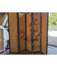 PARAVENT 5 PANS STYLE ASIATIQUE 