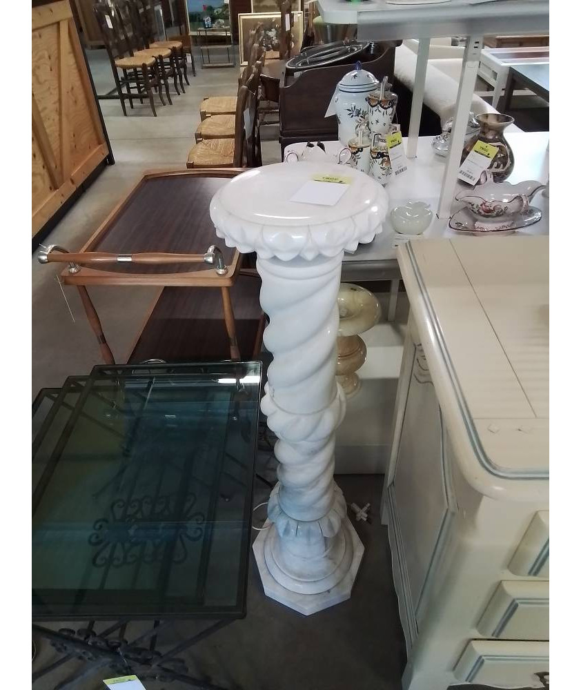 COLONNE ÉLECTRIFIÉE MARBRE BLANC 103CM
