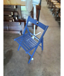 CHAISE PLIANTE BOIS BLEU AU COEUR
