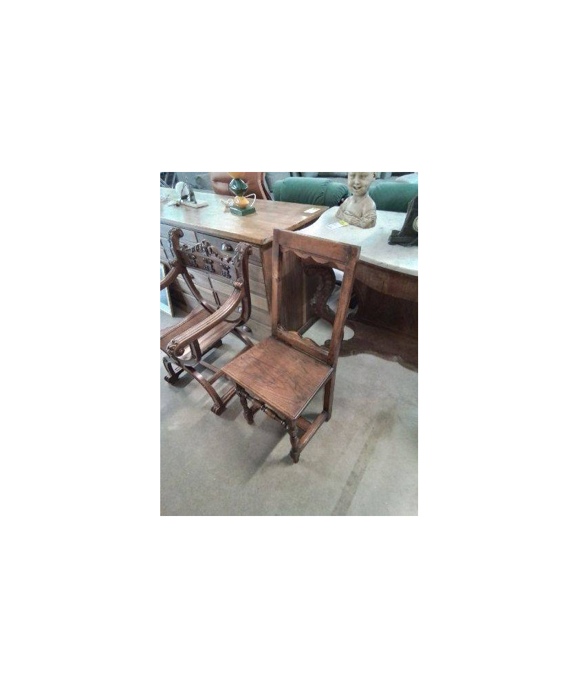 CHAISE BOIS A ENTRETOISE DOSSIER AJOURÉ DÉBUT XXE