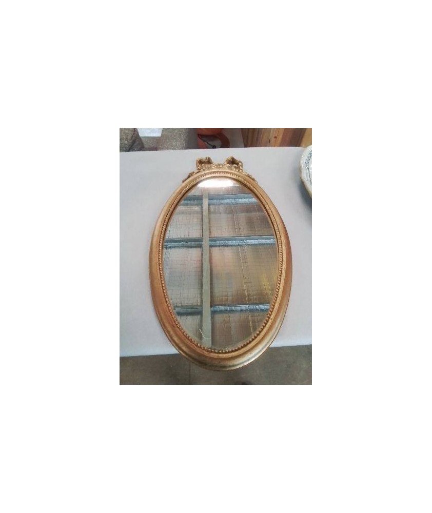 MIROIR OVALE DORÉ STYLE LOUIS XVI 
