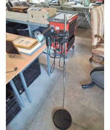 LAMPADAIRE 2 SPOTS MÉTAL CHROMÉ ET RESINE NOIR