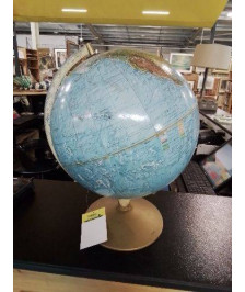 GLOBE TERRESTRE SOCLE MÉTAL DORÉ 