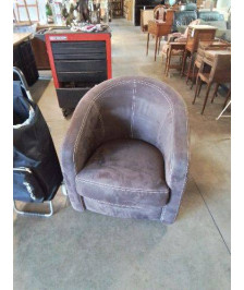 FAUTEUIL CLUB TISSU CHOCOLAT 