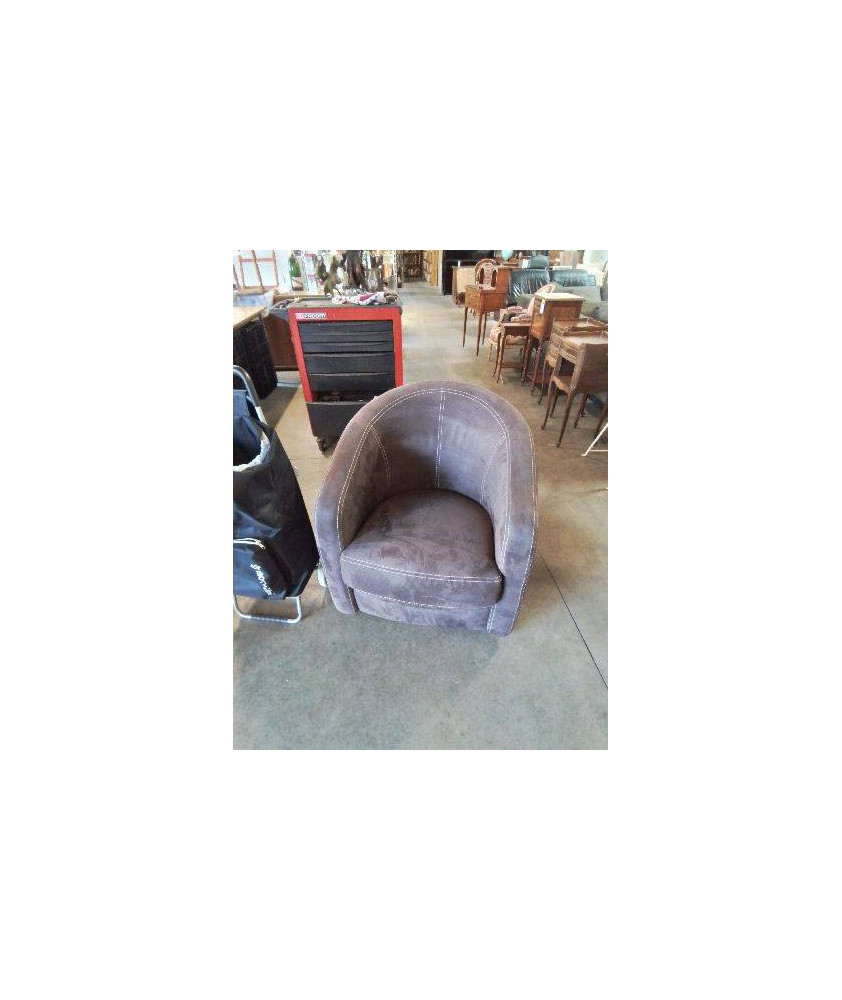 FAUTEUIL CLUB TISSU CHOCOLAT 