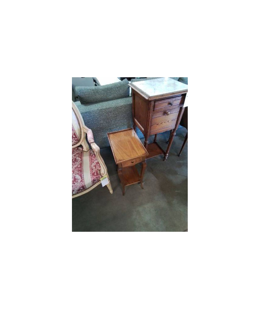 CONSOLE RECTANGULAIRE 2 NIVEAUX PIEDS GALBÉS 1 TIROIR 