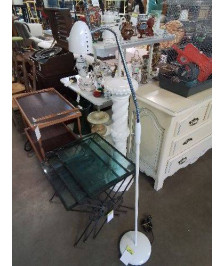 LAMPADAIRE FLEXIBLE SPOT MÉTAL CHROMÉ ET BLANC 