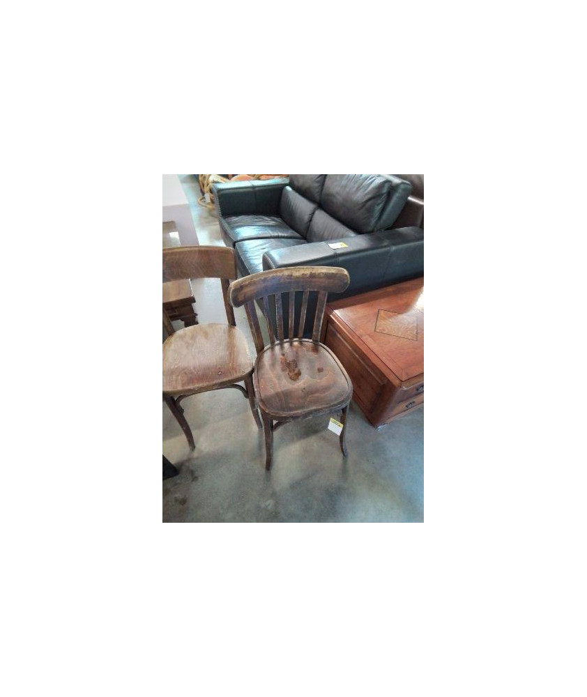 CHAISE BISTROT BOIS DOSSIER A BARREAUX VERTICAUX ANNÉES 50