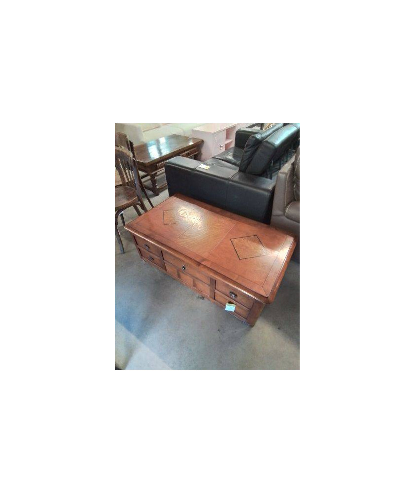 TABLE BASSE COFFRE RECTANGULAIRE BOIS CLAIR 